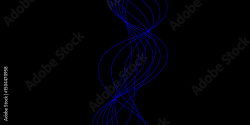 Abstract black background with a glowing abstract waves. Abstract wave element for design. Digital frequency track equalizer, Futuristic background design. Long exposure, Light painting photography.