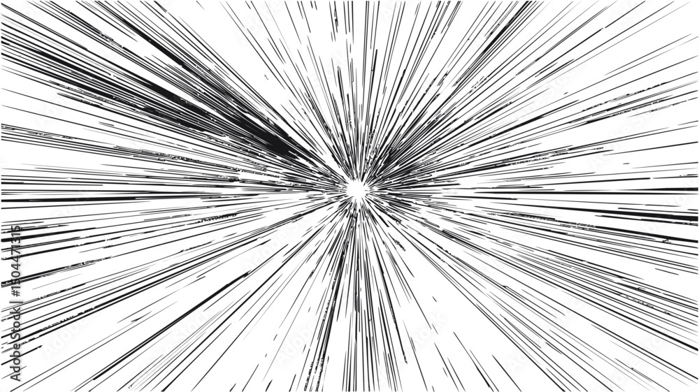 Fototapeta premium Dynamic black and white abstract starburst lines radiating outward pattern. Vector illustration