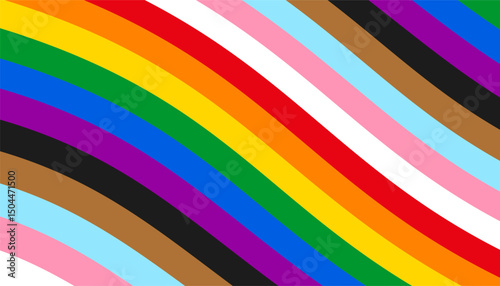 Pride wavy background, wave rainbow LGBT flag colors isolated, LGBTQ gay pride stripes background - vector
