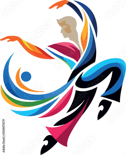 Latin american dancer logo icon vector