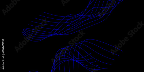 Abstract black background with a glowing abstract waves. Abstract wave element for design. Digital frequency track equalizer, Futuristic background design. Long exposure, Light painting photography.