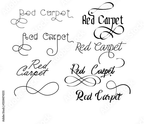 Red Carpet Elegance: Calligraphy Logo Design, Red Carpet Charm: Typography Emblem