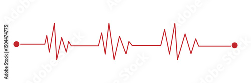 Cardio graph symbol. Heartbeat pulse. Heart beat icon. Wave pulse. Diagram, monitor curve graph. Heart rate pulse rhythm line with editable stroke. Vector Medical Illustration. Eps file 62.
