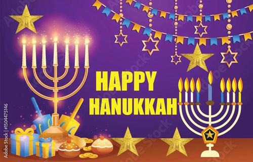 Celebrating Hanukkah: A Festival of Lights"

"Hanukkah Joy: Menorahs and Stars of David"