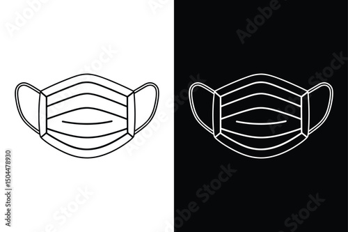Medical Face Mask Line Icon. Vector Illustration for Coronavirus Design
