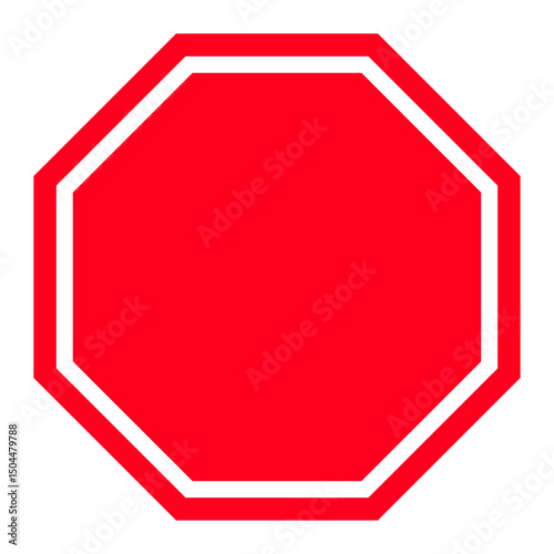 Red stop sign. Do not enter. Stop icon. Warning stop sign