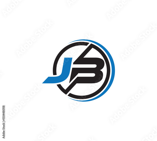  jb initials modern logo design, jb letters logo, jb letter linked each others, jb bolt monogram.