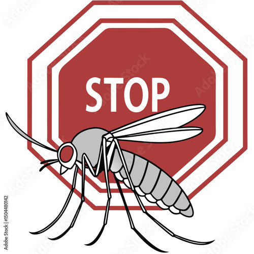 Adobe Illustrator Artwork  simple shape mosquito logo design vector.