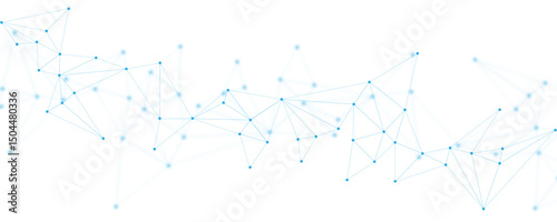 Abstract blue digital technology futuristic communication high tech concept background. Technology dots lines connect network background.