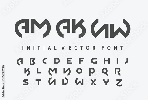Abstract minimal modern alphabet font. Urban minimalist typography future digital fashion creative logo font. vector illustration