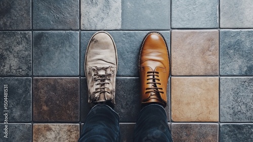 The contrast between clean and dirty: Representing life's opposing sides with shoes