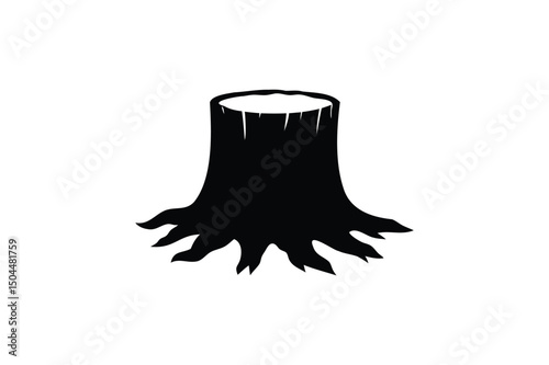 Tree stump silhouette
