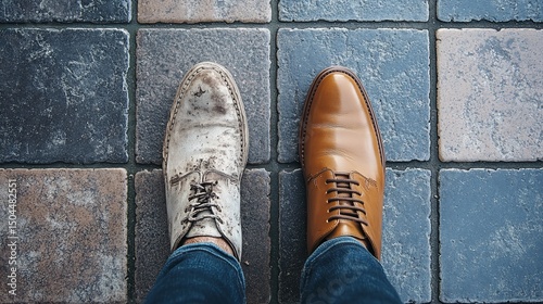 From worn to wonderful: A before-and-after shoe comparison illustrating transformation