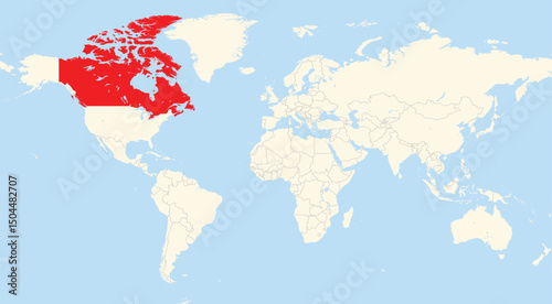 Location map of Canada in North America