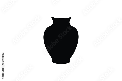 Vase silhouette on white background
