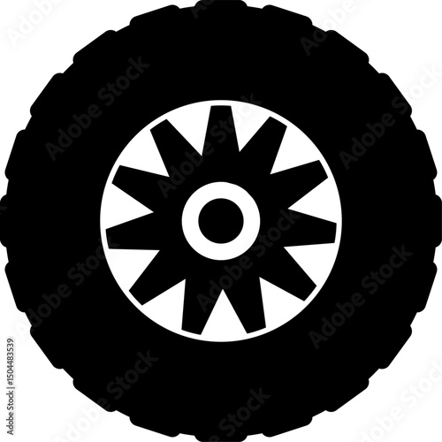 tire icon. Vehicle automobile wheel automotive. psychology symbol. motorcycle racing wheels icons. For tire fitting. vehicle tyres change mechanic workshop retro
