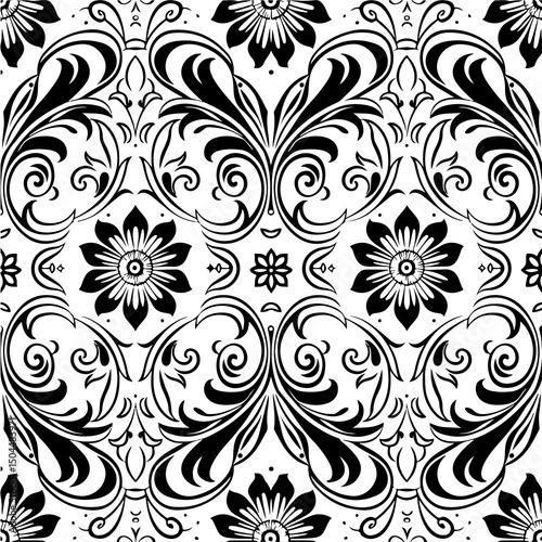 tooled leather seamless patterns bundle, pattern, seamless, floral, flower, wallpaper, vector, ornament, design, vintage, decoration, leaf, illustration, art, damask, nature, texture, black, decor, or