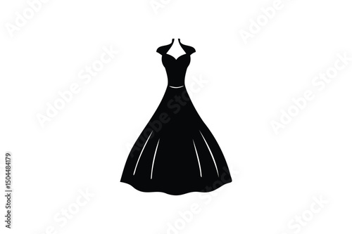 Women dress silhouette on white background