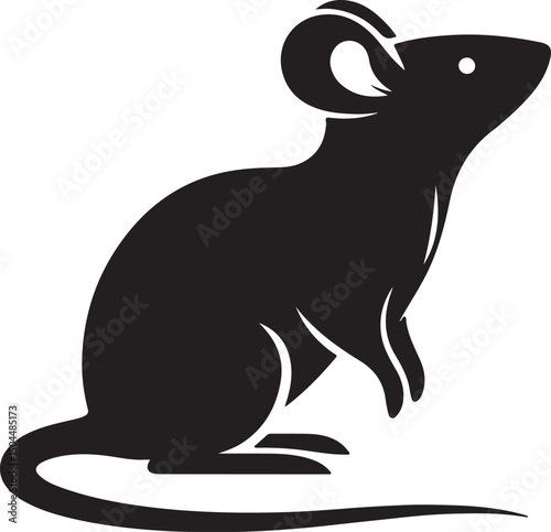 Rat Black Silhouette Vector, Urban Rodent Clipart & Creepy Animal Design
