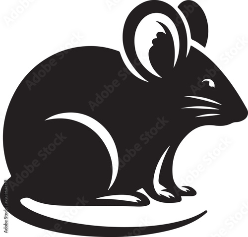 Rat Black Silhouette Vector, Urban Rodent Clipart & Creepy Animal Design