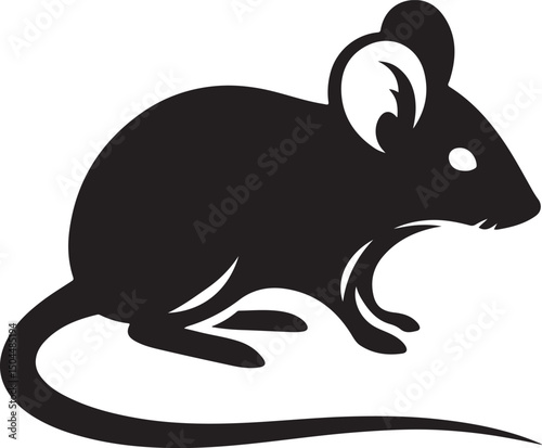 Rat Black Silhouette Vector, Urban Rodent Clipart & Creepy Animal Design