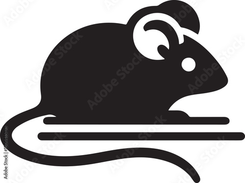 Rat Black Silhouette Vector, Urban Rodent Clipart & Creepy Animal Design