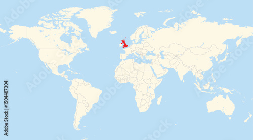 Location map of the United Kingdom in Europe