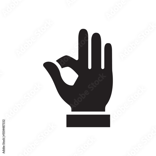 Gestures Of Human Hands, Perfectly ok Hand Symbol Icon In Trendy Design Vector Eps 10
