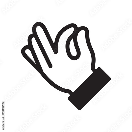 Gestures Of Human Hands, Perfectly ok Hand Symbol Icon In Trendy Design Vector Eps 10