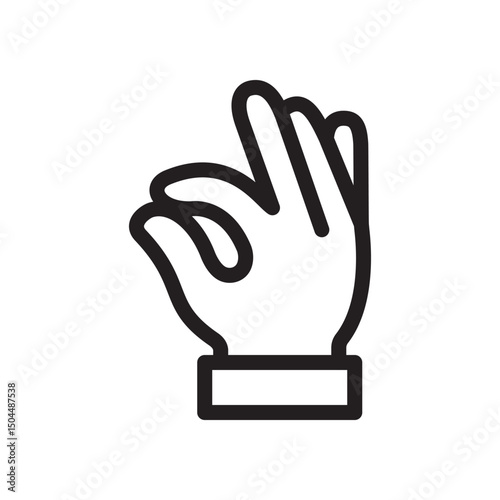 Gestures Of Human Hands, Perfectly ok Hand Symbol Icon In Trendy Design Vector Eps 10