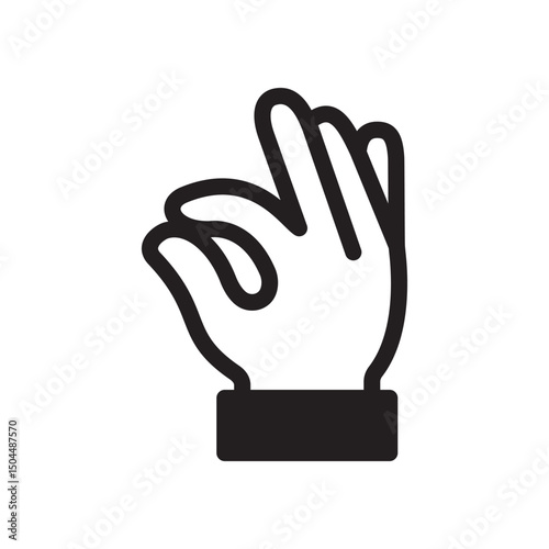 Gestures Of Human Hands, Perfectly ok Hand Symbol Icon In Trendy Design Vector Eps 10
