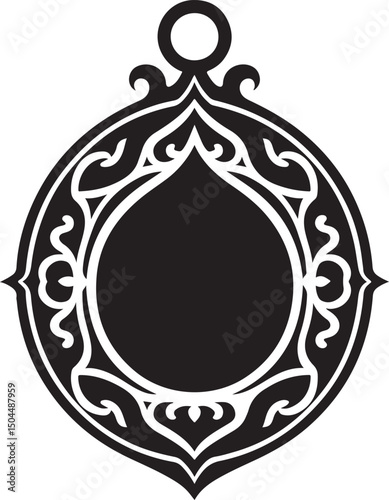 Amulet Black Silhouette Vector, Mystical Charm Clipart & Magical Symbol Design