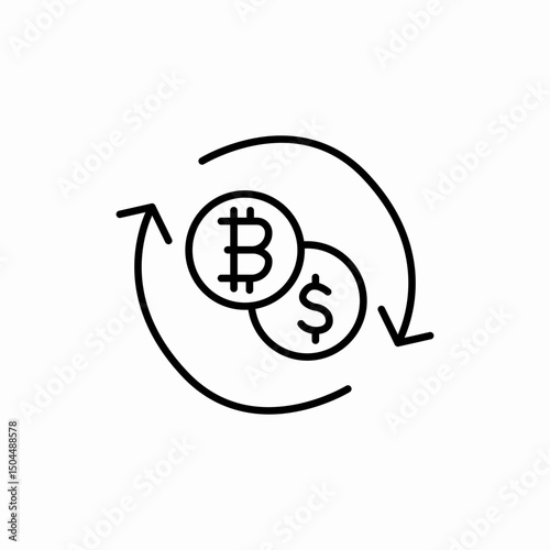 Bitcoin currency exchange icon vector sign