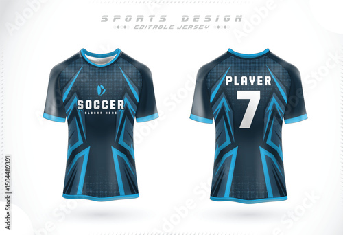 Soccer jersey Template. Sport t-shirt Design front and back view