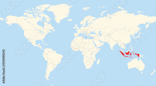 Location map of Indonesia in Asia