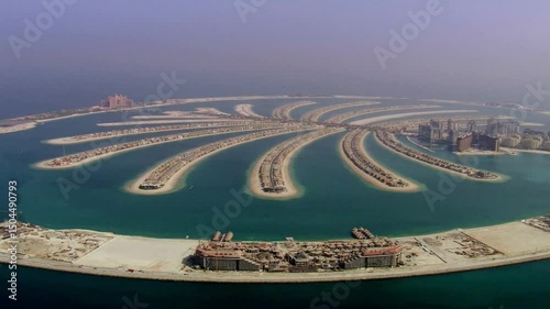 Aerial View of Palm Jumeirah Island, Dubai, United Arab Emirates