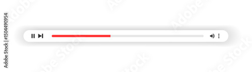 Minimized video player bar or audio player control panel.