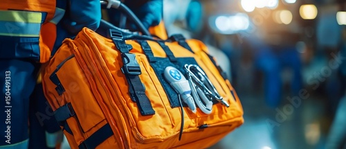Emergency medical bag carried by responder