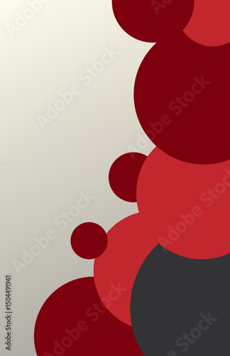 Flat minimal grey color red circles background