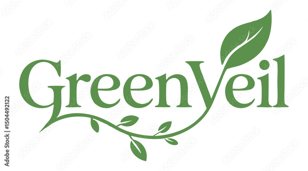 Naklejka premium GreenVeil Logo - Natural Leaf Brand