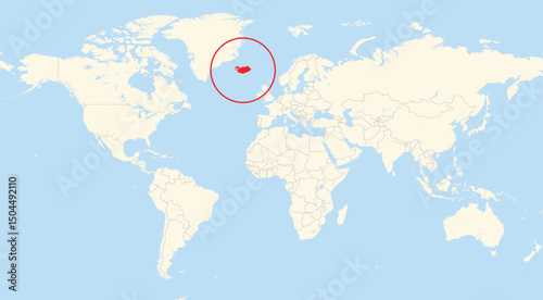Location map of Iceland in Europe