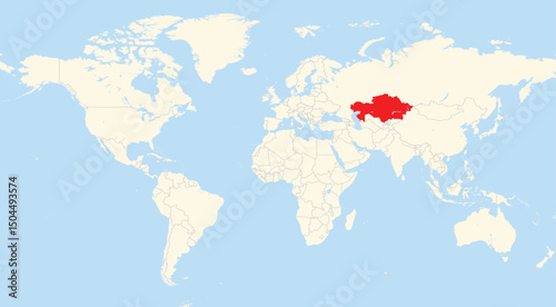 Location map of Kazakhstan in Asia