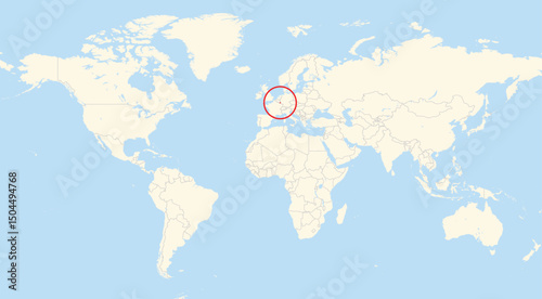 Location map of Luxembourg in Europe