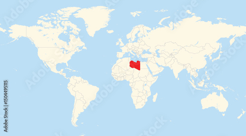 Location map of Libya in Africa