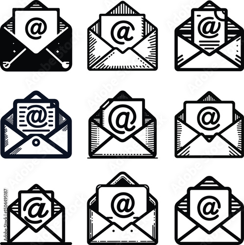Minimalist Email Communication Outline Icon.eps