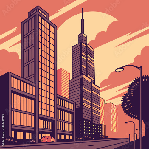 city skyline at night