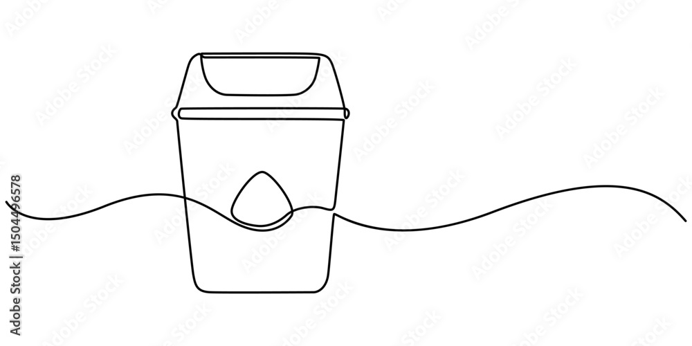 Obraz premium Recycling Bin Line Icon with Editable Stroke, Continuous one line drawing recycle bin, Trash bin continuous one line drawing. Trash can, dustbin, recycle concept. Vector illustration, Plastic recycle.