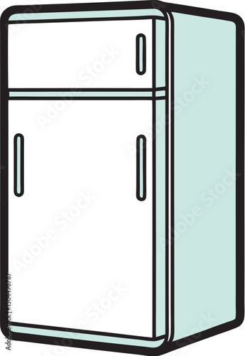 retro refrigerator isolated on white background
