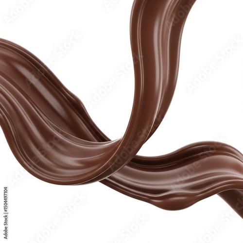 Excellent image of a splash of hot, thick chocolate, high definition, full depth of field, studio lighting, clean white background, room for text.
