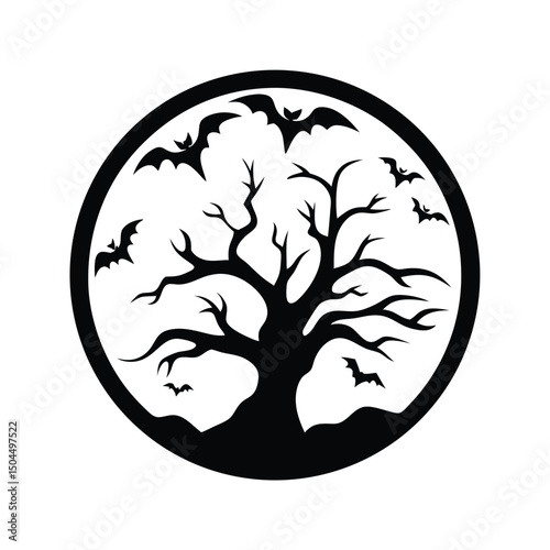 silhouette of a tree halloween, Halloween tree